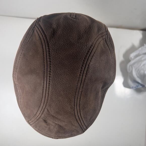 Scala Newsboy Paperboy Driving Ivy Flat Hat Cap Brown Leather Large/xlarge - Picture 13 of 16